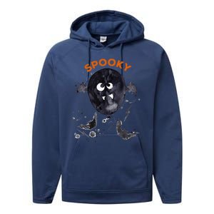 Halloween Cute Spooky Adults Bat Balloon Fun Design Performance Fleece Hoodie