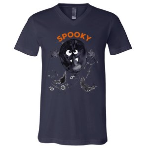 Halloween Cute Spooky Adults Bat Balloon Fun Design V-Neck T-Shirt