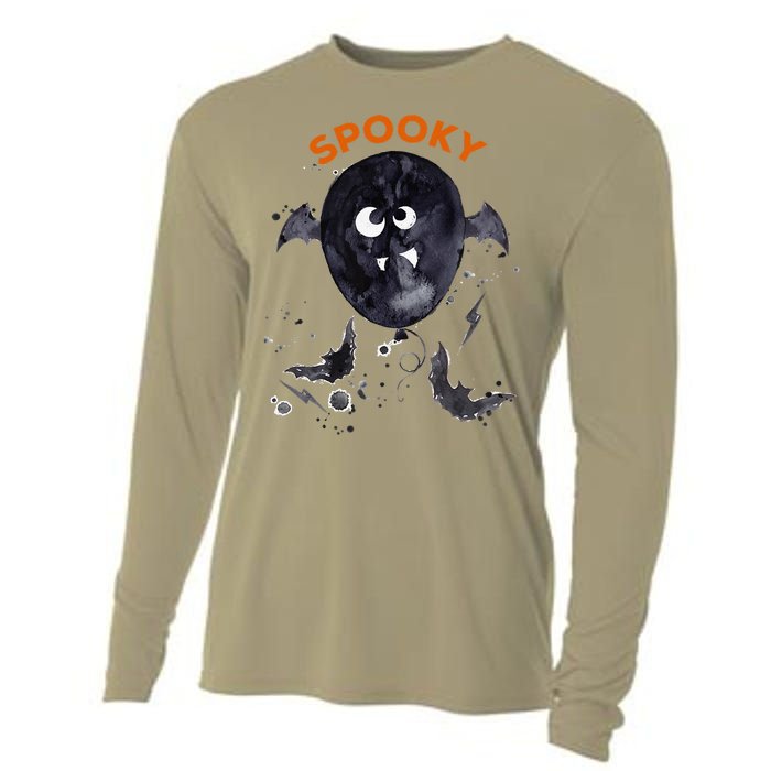 Halloween Cute Spooky Adults Bat Balloon Fun Design Cooling Performance Long Sleeve Crew