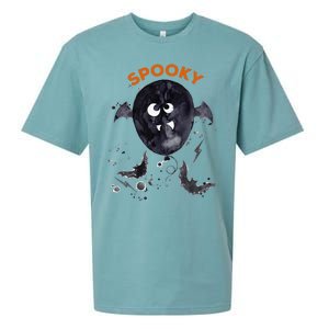 Halloween Cute Spooky Adults Bat Balloon Fun Design Sueded Cloud Jersey T-Shirt