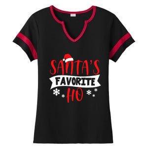 Hot Christmas Santas Favorite Ho Ladies Halftime Notch Neck Tee