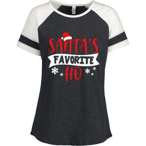 Hot Christmas Santas Favorite Ho Enza Ladies Jersey Colorblock Tee