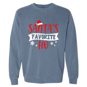 Hot Christmas Santas Favorite Ho Garment-Dyed Sweatshirt