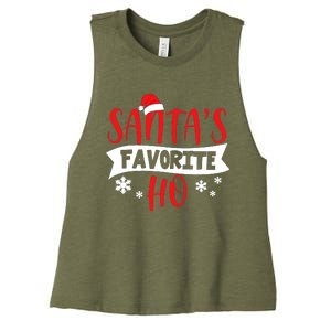 Hot Christmas Santas Favorite Ho Women's Racerback Cropped Tank