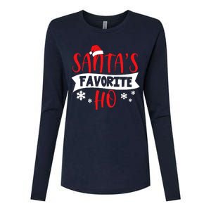 Hot Christmas Santas Favorite Ho Womens Cotton Relaxed Long Sleeve T-Shirt