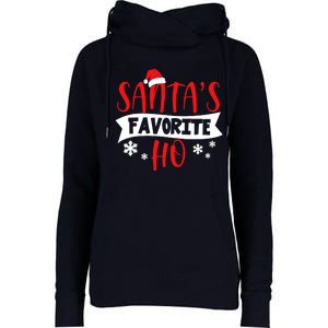 Hot Christmas Santas Favorite Ho Womens Funnel Neck Pullover Hood