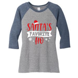 Hot Christmas Santas Favorite Ho Women's Tri-Blend 3/4-Sleeve Raglan Shirt