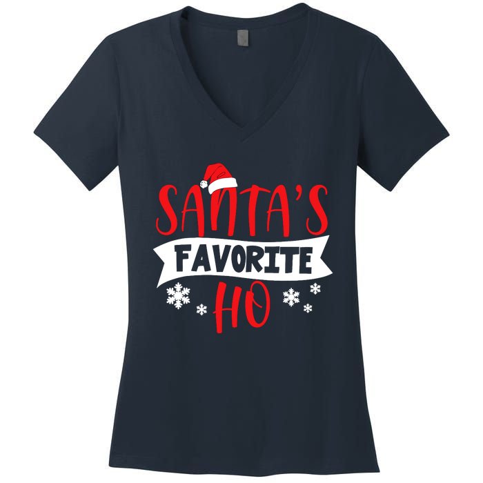 Hot Christmas Santas Favorite Ho Women's V-Neck T-Shirt