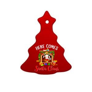 Here Comes Santa! Ho Ho Help! Gift Ceramic Tree Ornament