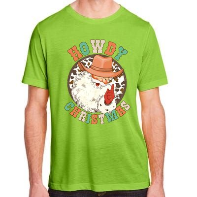 Howdy Christmas Santa Claus Cow Hat Western Southern Xmas Gift Adult ChromaSoft Performance T-Shirt