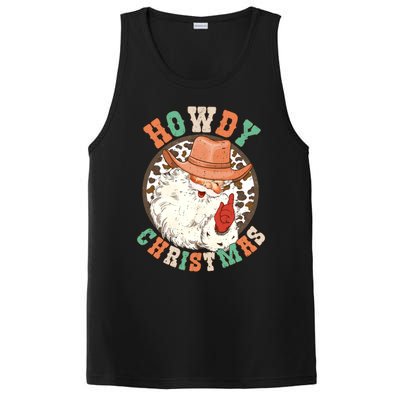 Howdy Christmas Santa Claus Cow Hat Western Southern Xmas Gift PosiCharge Competitor Tank