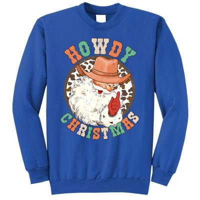 Howdy Christmas Santa Claus Cow Hat Western Southern Xmas Gift Sweatshirt