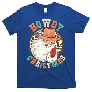 Howdy Christmas Santa Claus Cow Hat Western Southern Xmas Gift T-Shirt