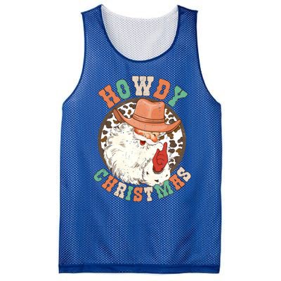 Howdy Christmas Santa Claus Cow Hat Western Southern Xmas Gift Mesh Reversible Basketball Jersey Tank