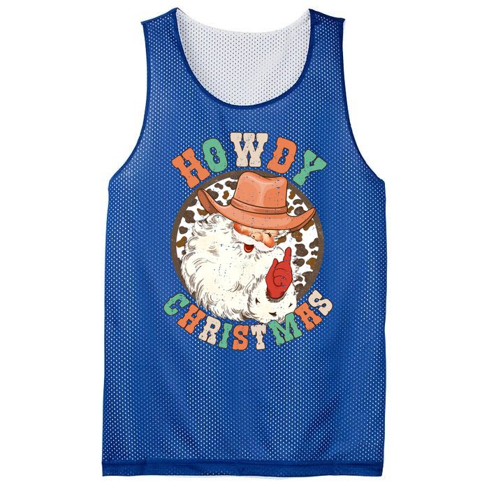 Howdy Christmas Santa Claus Cow Hat Western Southern Xmas Gift Mesh Reversible Basketball Jersey Tank