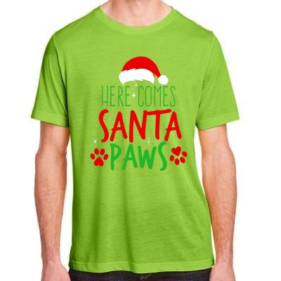 Here Comes Santa Paws Cute Christmas Adult ChromaSoft Performance T-Shirt