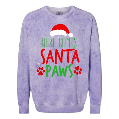 Here Comes Santa Paws Cute Christmas Colorblast Crewneck Sweatshirt