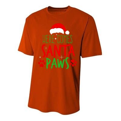 Here Comes Santa Paws Cute Christmas Performance Sprint T-Shirt