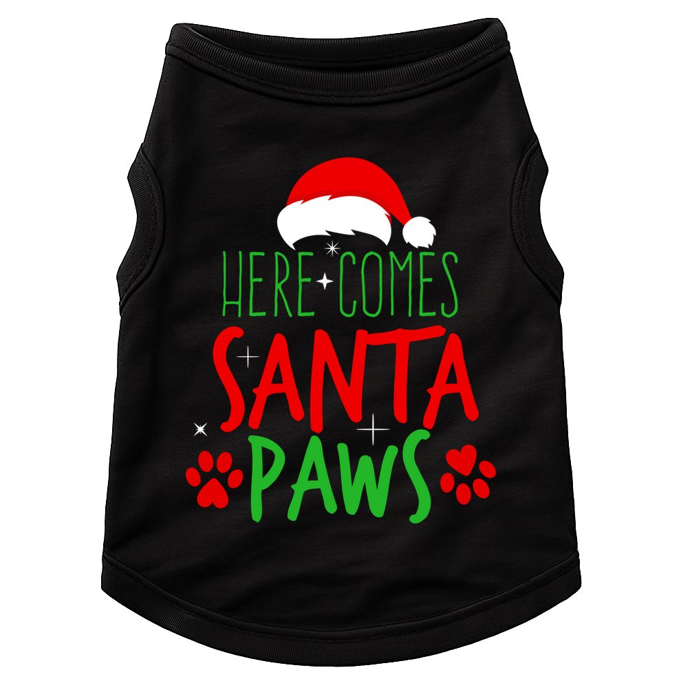 Here Comes Santa Paws Cute Christmas Doggie Tank
