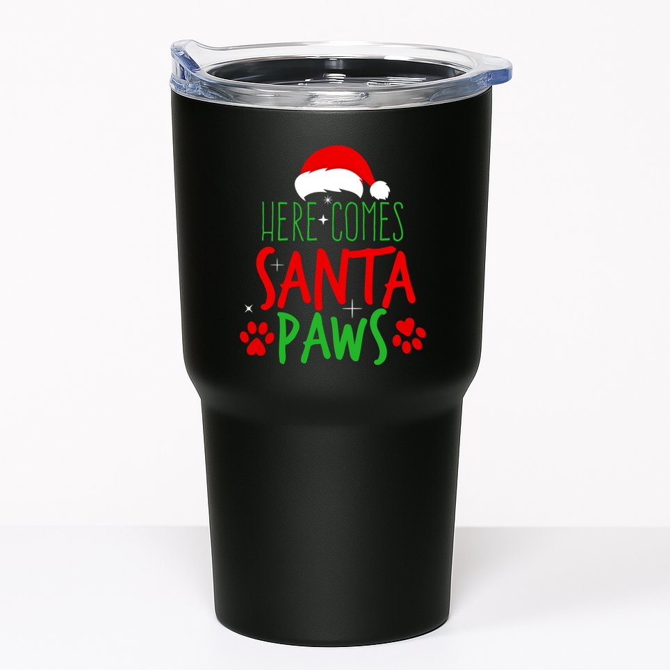 Here Comes Santa Paws Cute Christmas Tumbler