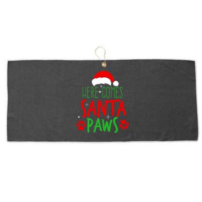 Here Comes Santa Paws Cute Christmas Large Microfiber Waffle Golf Towel