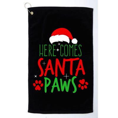 Here Comes Santa Paws Cute Christmas Golf Towel