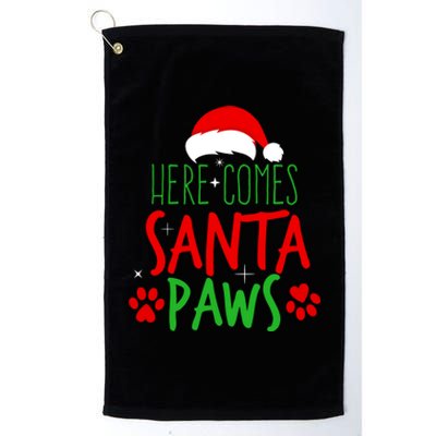 Here Comes Santa Paws Cute Christmas Platinum Collection Golf Towel