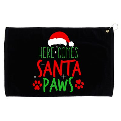 Here Comes Santa Paws Cute Christmas Grommeted Golf Towel