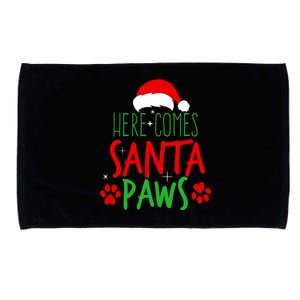 Here Comes Santa Paws Cute Christmas Microfiber Hand Towel