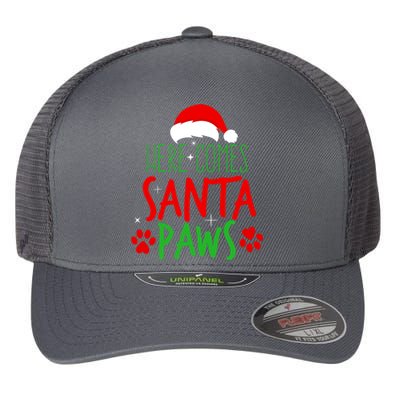 Here Comes Santa Paws Cute Christmas Flexfit Unipanel Trucker Cap