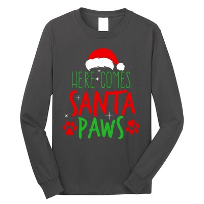 Here Comes Santa Paws Cute Christmas Long Sleeve Shirt