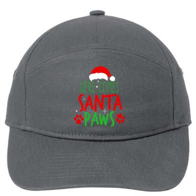 Here Comes Santa Paws Cute Christmas 7-Panel Snapback Hat