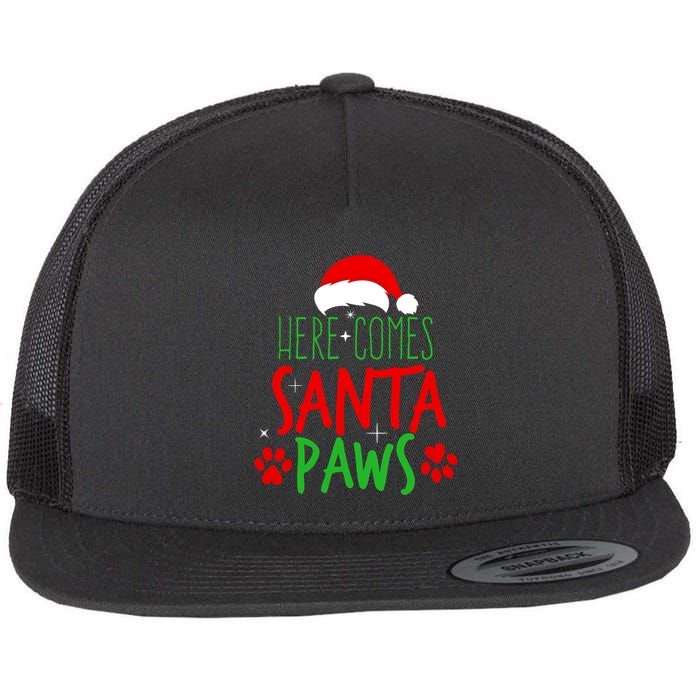 Here Comes Santa Paws Cute Christmas Flatbill Hat