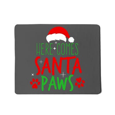 Here Comes Santa Paws Cute Christmas Mousepad