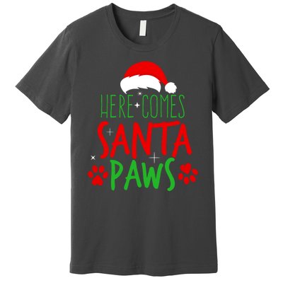 Here Comes Santa Paws Cute Christmas Premium T-Shirt