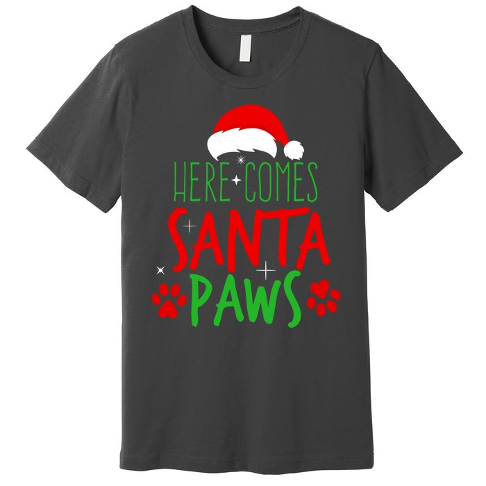 Here Comes Santa Paws Cute Christmas Premium T-Shirt