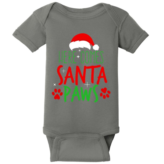 Here Comes Santa Paws Cute Christmas Baby Bodysuit