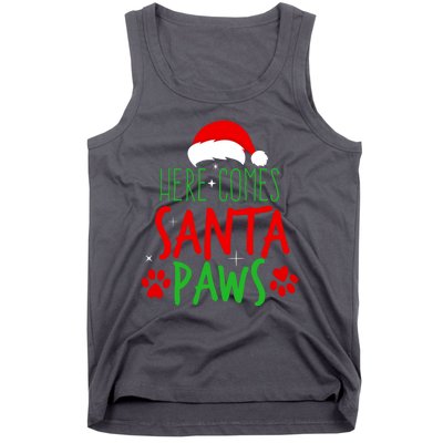 Here Comes Santa Paws Cute Christmas Tank Top