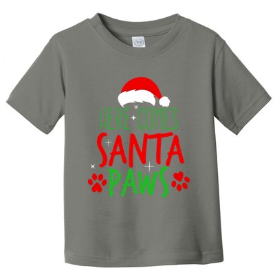 Here Comes Santa Paws Cute Christmas Toddler T-Shirt