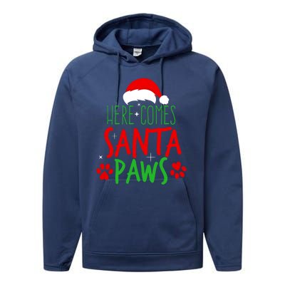 Here Comes Santa Paws Cute Christmas Performance Fleece Hoodie