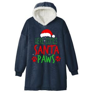 Here Comes Santa Paws Cute Christmas Hooded Wearable Blanket