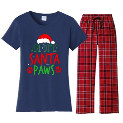 Here Comes Santa Paws Cute Christmas Women's Flannel Pajama Set