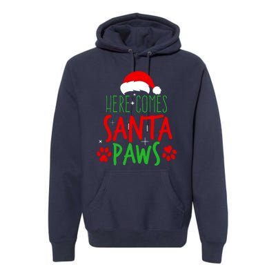 Here Comes Santa Paws Cute Christmas Premium Hoodie