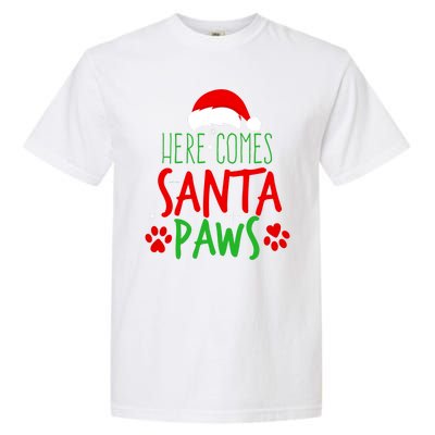 Here Comes Santa Paws Cute Christmas Garment-Dyed Heavyweight T-Shirt