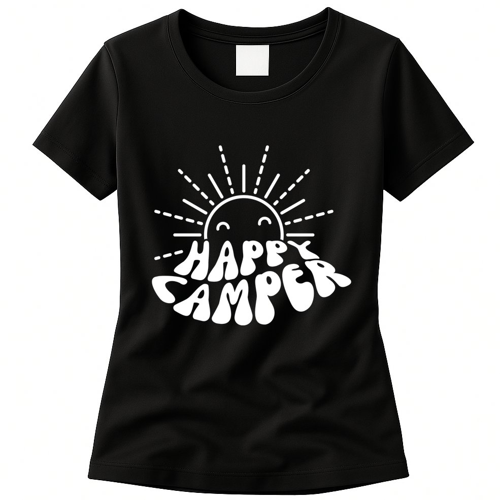 Happy Camper Sunrise Womens T-Shirt