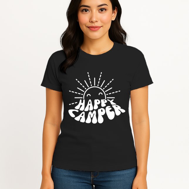 Happy Camper Sunrise Womens T-Shirt