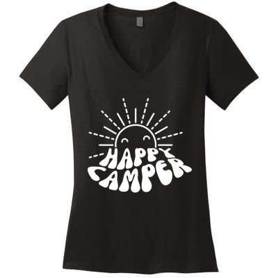 Happy Camper Sunrise Women's V-Neck T-Shirt
