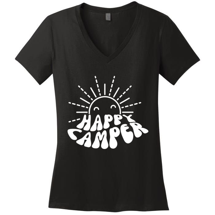 Happy Camper Sunrise Women's V-Neck T-Shirt