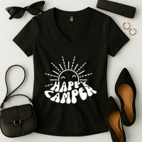 Happy Camper Sunrise Women's V-Neck T-Shirt