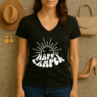 Happy Camper Sunrise Women's V-Neck T-Shirt